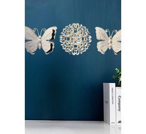 Set Decorativo Pared Mariposas Flor Arte Blanco Jhn