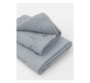 JUEGO TOALLA ANDES 2 PIEZAS ROSAS GRIS