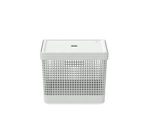 Cesta Organizadora Grid Con Tapa 20 L Blanco Océano