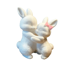 Figura decorativa - Conejos tiernos abrazándose