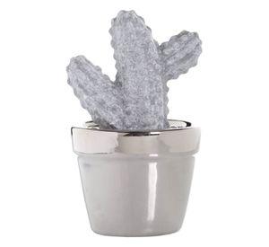 Figura Decorativa Cactus Gancho Cerámica Concreto