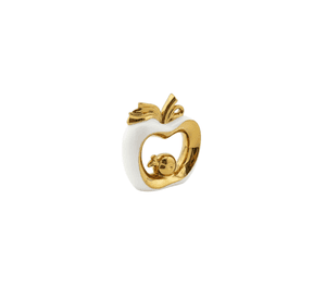 Figura Decorativa Manzana Núcleo Dorado Estatua Adorno Jhn