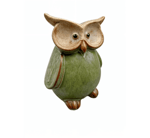 Set de 2 Estatua Búho Cerámica Decorativa Hogar Jhn