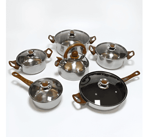 Juego Ollas Cocina Batería 12 Pzs Cacerolas Sarten Rondon