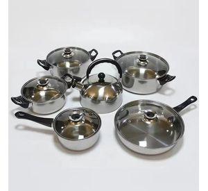 Juego Ollas Cocina Batería 12 Pzs Cacerolas Sarten Rondon
