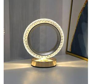 Lampara Cristal Circular Mesa Oficina Dormitorio Baño Lau