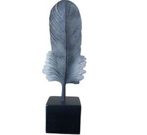 Totem Decorativo Diseño Pluma Color Dorado 60 Cm B38