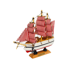 Decoración: Barco Velero De Madera 15cm
