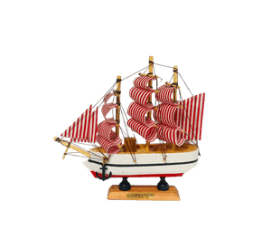 Decoración: Barco Velero De Madera 15cm
