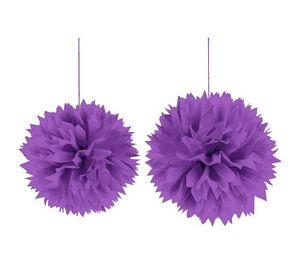 DECORACION FLUFFY MORADO 40 CM DIAMETRO X 2 UNI