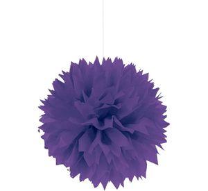 DECORACION FLUFFY MORADO 40 CM DIAMETRO X 2 UNI