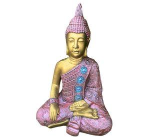 Buda Meditación Mudra Bhumisparsha Golden Red 50 cm