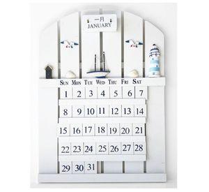 Decoración Náutica, Calendario Perpétuo, Marino, En Madera
