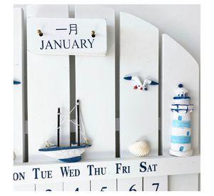 Decoración Náutica, Calendario Perpétuo, Marino, En Madera