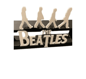 Logotipo decorativo de los Beatles con icónica caminata