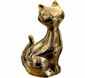 Set de 2 Estatuas Gatos Adorno Minimalista Decoración Jhn