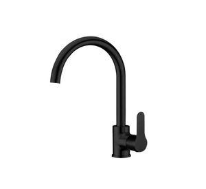 Llave Grifería Lavaplatos Cuello Tipo Cisne Negro Monomando Tap22