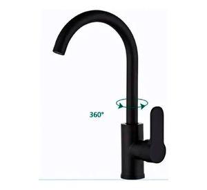 Llave Grifería Lavaplatos Cuello Tipo Cisne Negro Monomando Tap22