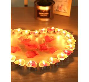 Set 7 Velas Forma Corazón Decoración Romántica Amor Jhn