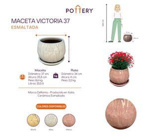 Maceta Victoria 37 Malva con plato