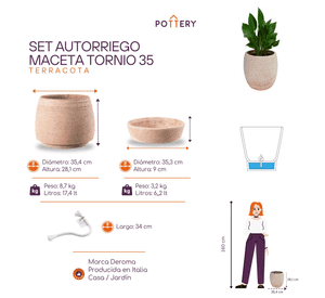 Maceta Autoriego Tornio 35cm Terrarcilla