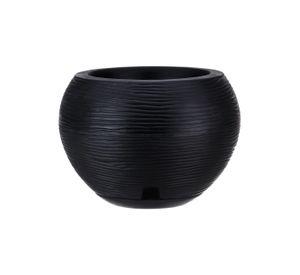 MACETERO FLORIDIS FLORENCIA NEGRO 24CM CON PLATO