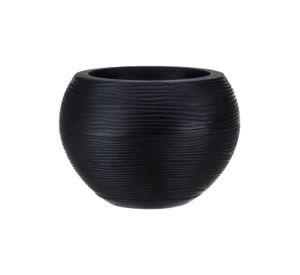 MACETERO FLORIDIS FLORENCIA NEGRO 24CM CON PLATO
