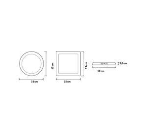 SOBREPUESTO LED REDONDO DAUMER MARCO NEGRO 6W LUZ CALIDA