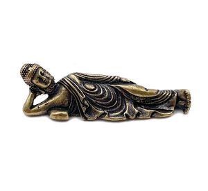 Adorno Buda Adulto Pose Acostada De Cobre Artesanía Budha