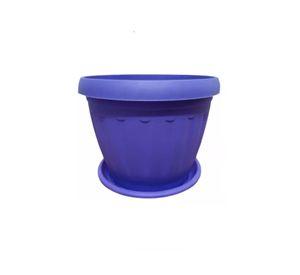 Macetero Redondo con Plato 30cm Morado