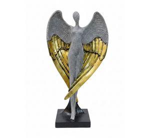 Estatua Ángel Guardián Alado Escultura Decorativa Jhn
