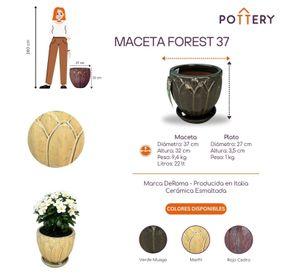 Maceta Forest 37 Marfil con plato