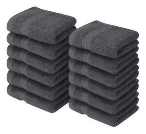Juego De 12 Toallas Faciales 32x32cm Algodon 500g Baño Az Gr