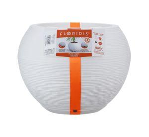 MACETERO FLORIDIS FLORENCIA BLANCO 32CM CON PLATO