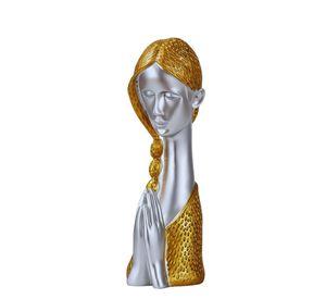 Figura Decorativa Niña Rostro Adorno Hogar Estatua Jhn
