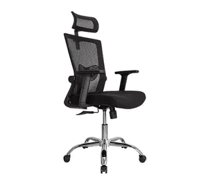 Silla de oficina presidente Ergonomus Delphi base cromada color negro