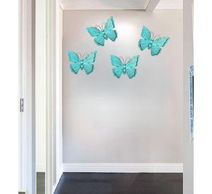 Set Decoración Pared Mariposa 3D Arte Estatua Turquesa Jhn