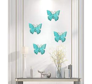 Set Decoración Pared Mariposa 3D Arte Estatua Turquesa Jhn