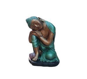 Figura Buda Durmiente Base Flor de Loto 48 cm Green Line