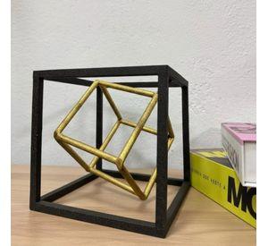 Estatua Figura Decorativa Geométrica Adorno Hogar Cubo Jhn