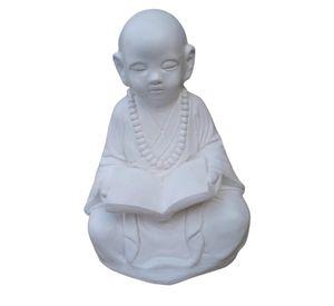 Figura Niño Monje Tibetano Leyendo White 45 cm