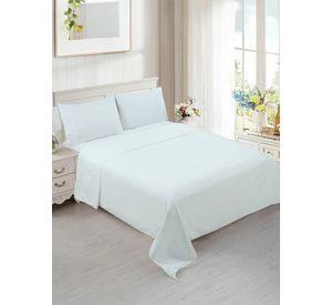 Juego de sabanas de algodon bordado super king color blanco
