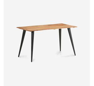Mesa Aneto | Diseño Orgánico con Cubierta de Madera y Patas Metálicas