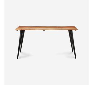 Mesa Aneto | Diseño Orgánico con Cubierta de Madera y Patas Metálicas