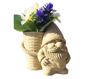 Macetero de gnomo de jardín – Estilo mimbre