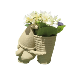 Macetero de gnomo de jardín – Estilo mimbre