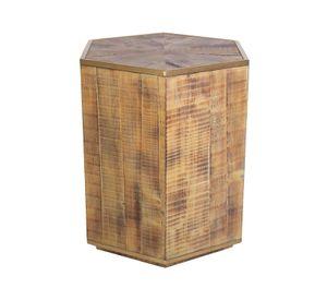 Mesa Lateral Siping de madera reciclada y acero