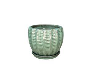 Maceta Hosse 20 Verde Costa con plato
