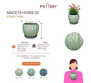 Maceta Hosse 20 Verde Costa con plato