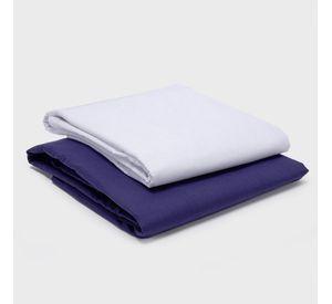 PACK 2 SABANAS ARTHOME AZUL + BLANCO 1,5 PLAZAS